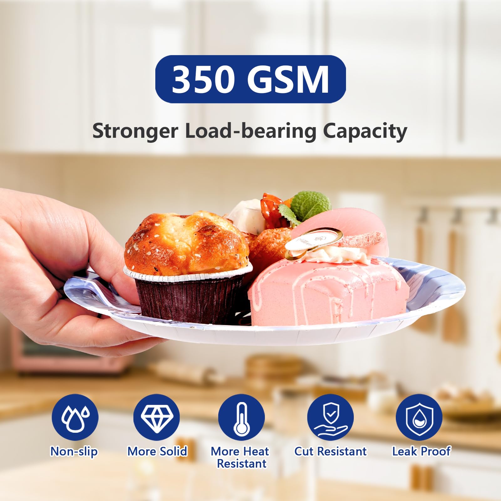 96 Pcs Happy Birthday in Heaven Party Plates and Napkins - Grencian