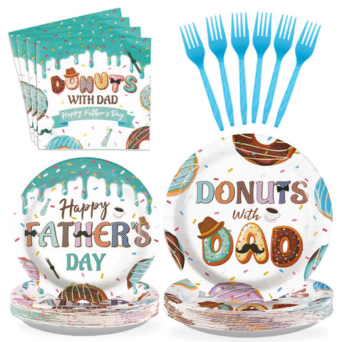 96 Pcs Happy Father's Day Party Plates and Napkins - Grencian