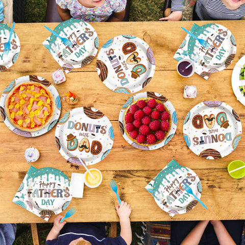 96 Pcs Happy Father's Day Party Plates and Napkins - Grencian