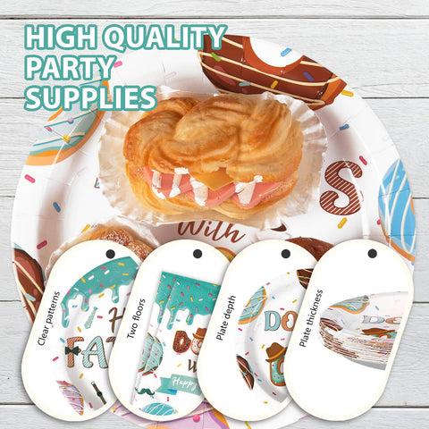 96 Pcs Happy Father's Day Party Plates and Napkins - Grencian
