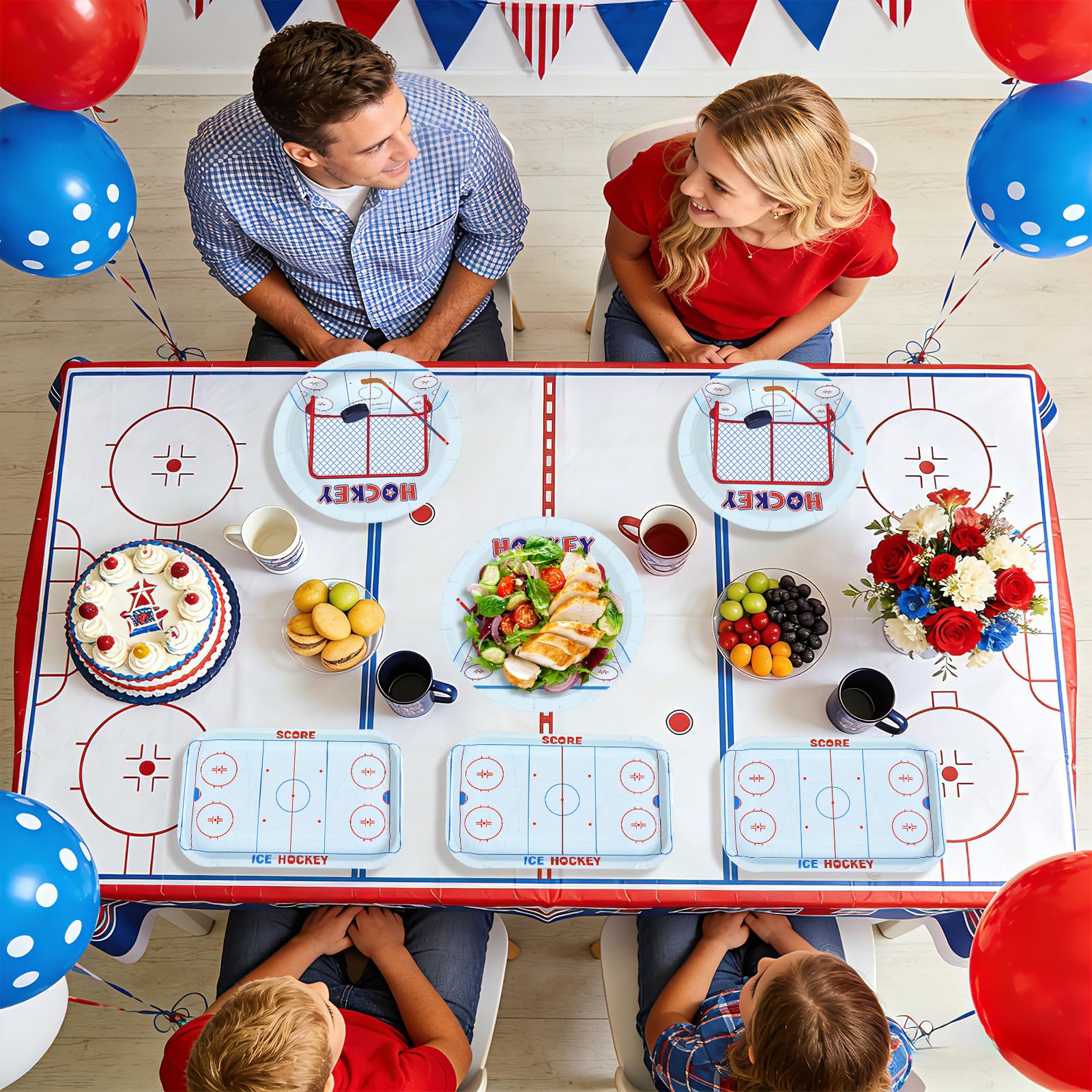 96 Pcs Hockey Party Plates and Napkins - Grencian