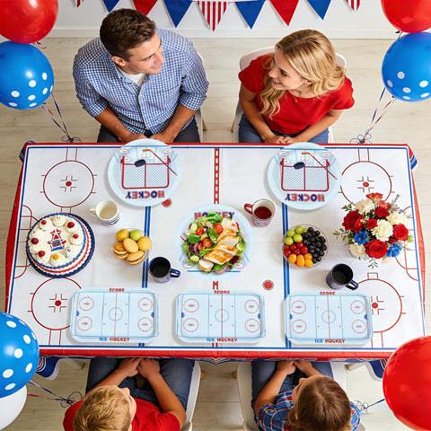 96 Pcs Hockey Party Plates and Napkins - Grencian