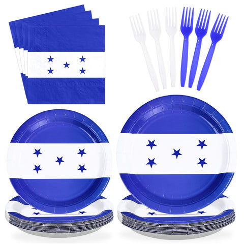 96 Pcs Honduras Flag Party Plates and Napkins - Grencian
