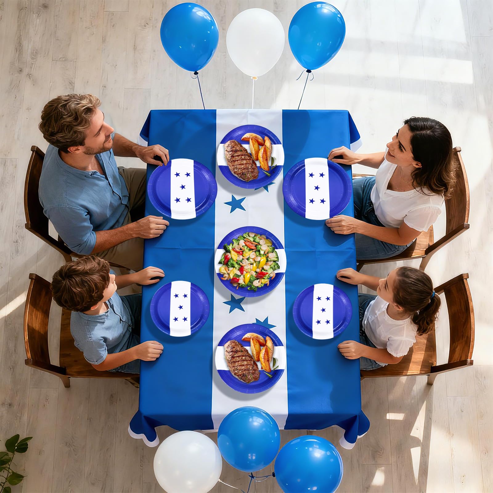 96 Pcs Honduras Flag Party Plates and Napkins - Grencian
