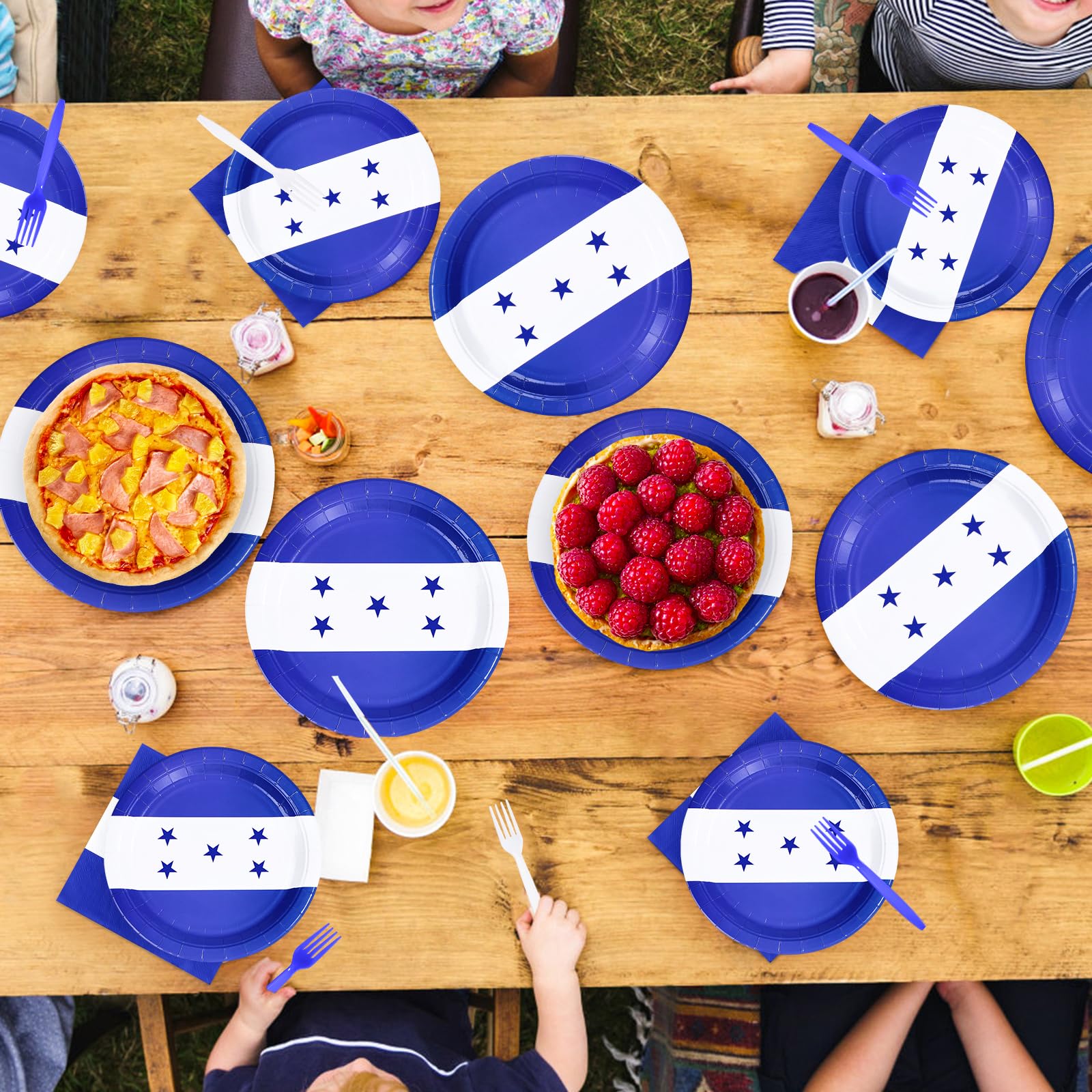 96 Pcs Honduras Flag Party Plates and Napkins - Grencian