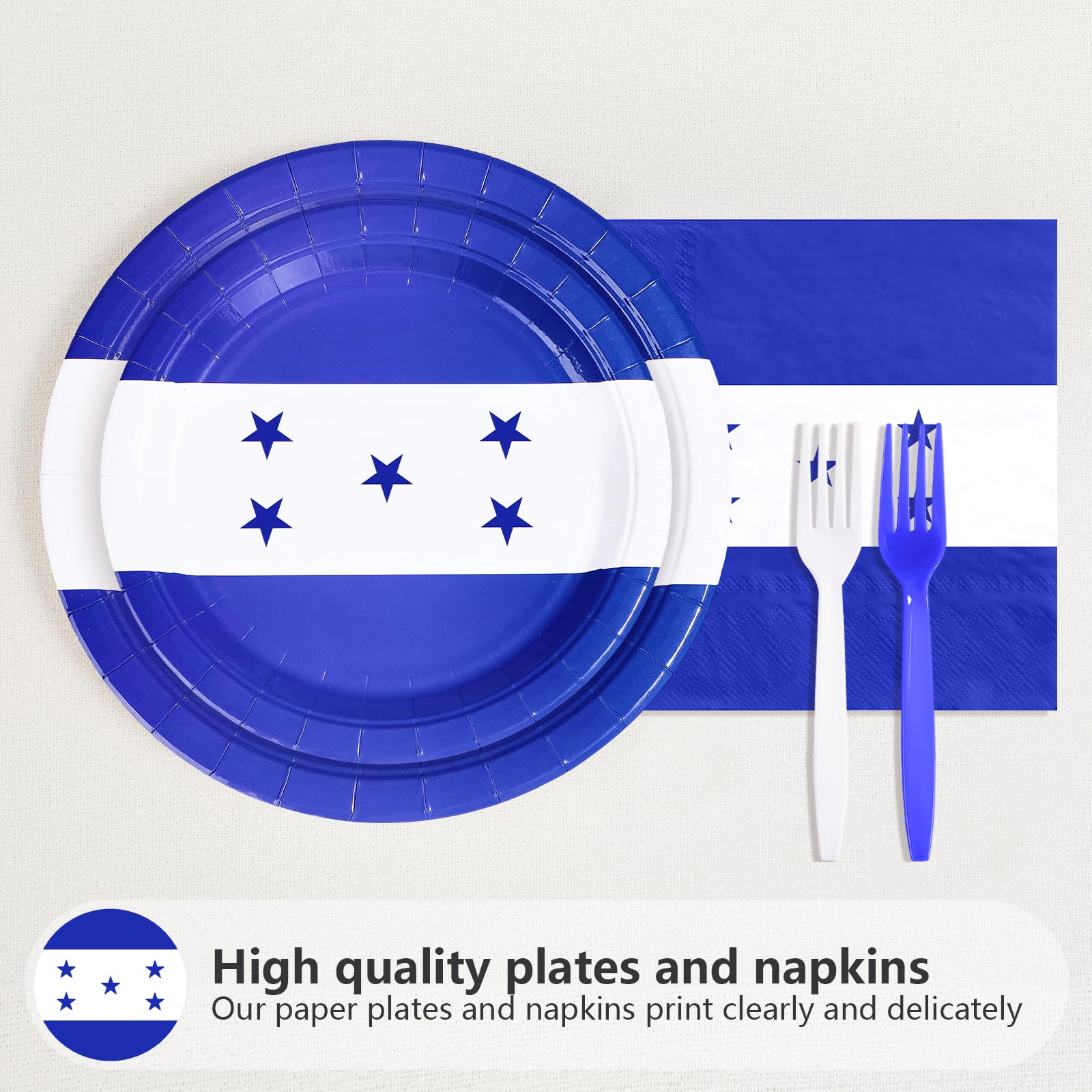 96 Pcs Honduras Flag Party Plates and Napkins - Grencian