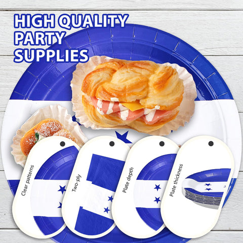 96 Pcs Honduras Flag Party Plates and Napkins - Grencian