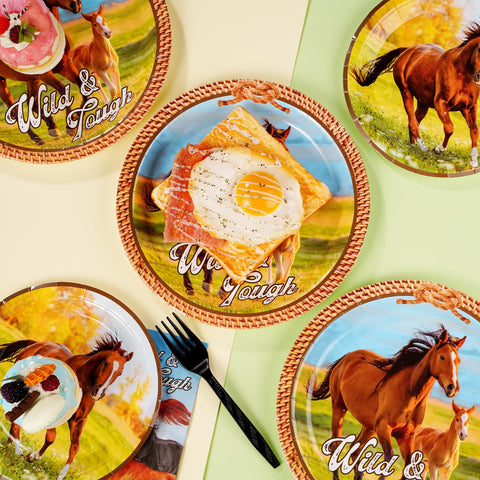 96 Pcs Horse Party Plates and Napkins - Grencian