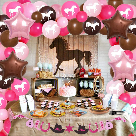 96 Pcs Horse Party Plates and Napkins - Grencian