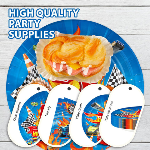 96 Pcs Hot Car 5th Birthday Party Plates and Napkins - Grencian