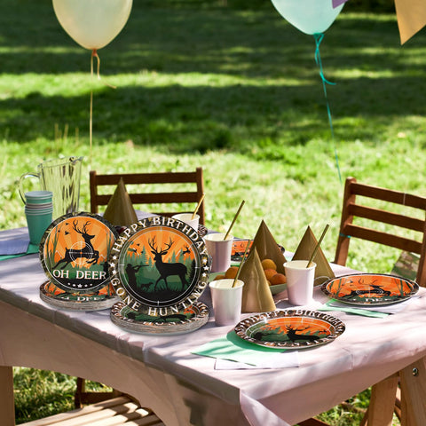 96 Pcs Hunting Camo Party Plates and Napkins - Grencian