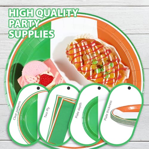 96 Pcs Irish Flag Party Plates and Napkins - Grencian