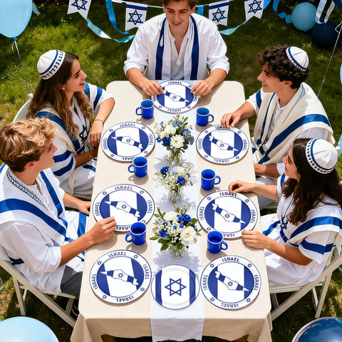 96 assiettes et serviettes de table aux couleurs du drapeau allemand