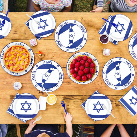 96 assiettes et serviettes de table aux couleurs du drapeau allemand