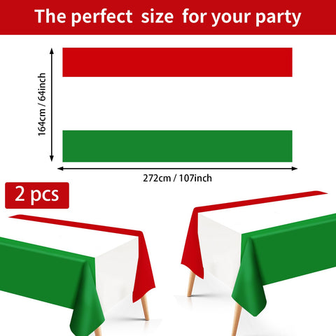 98 Pcs Italian Flag Birthday Party Plates and Napkins - Grencian