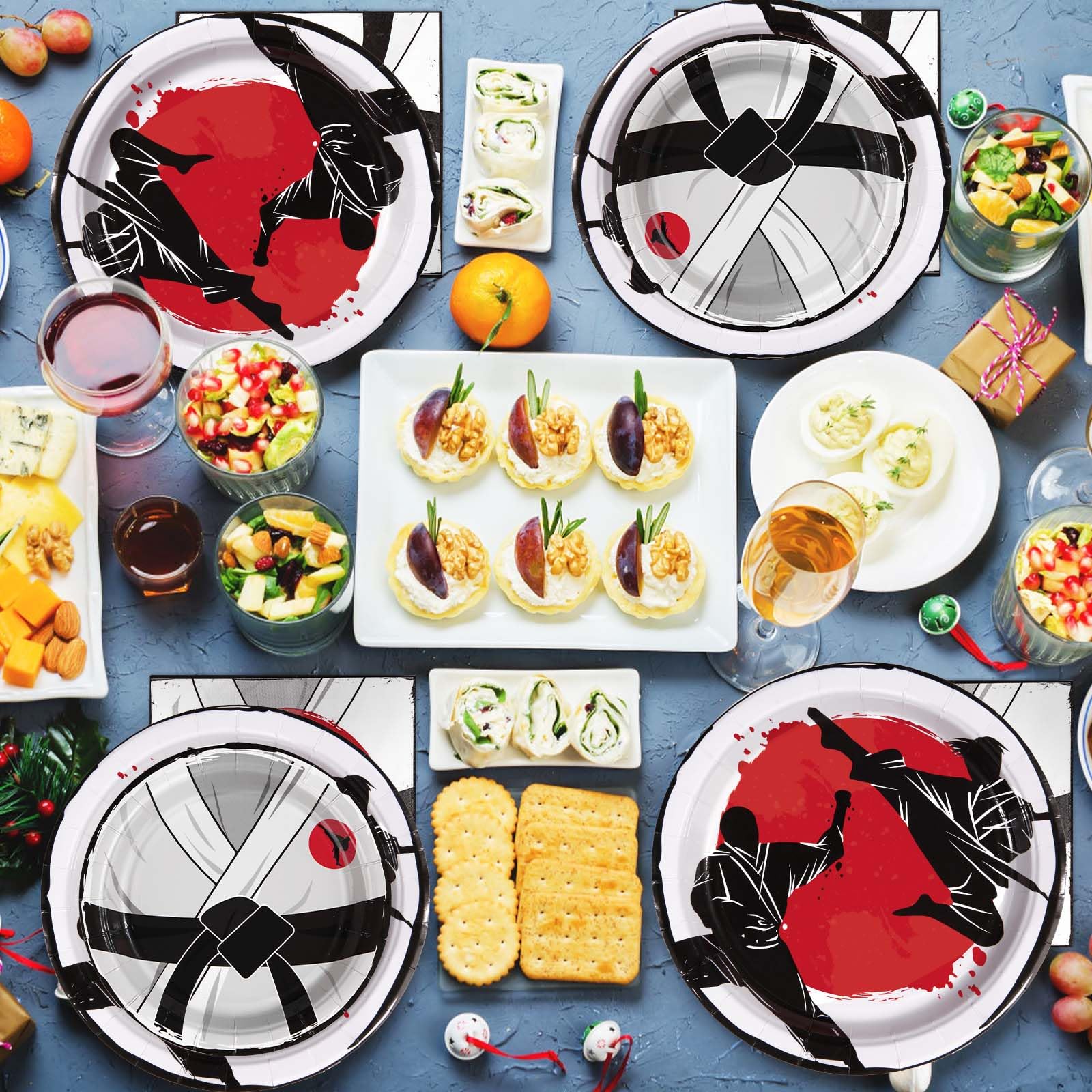 96 Pcs Karate Party Plates and Napkins - Grencian