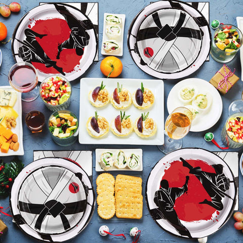 96 Pcs Karate Party Plates and Napkins - Grencian