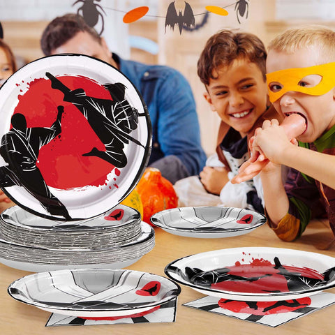 96 Pcs Karate Party Plates and Napkins - Grencian