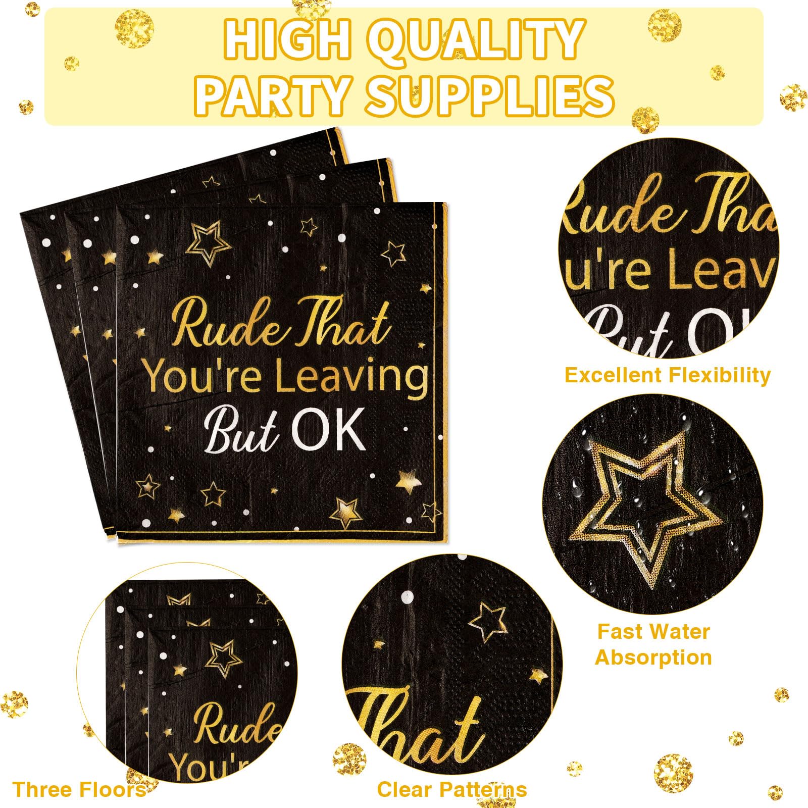 96 Pcs Leaving But OK Party Plates and Napkins - Grencian