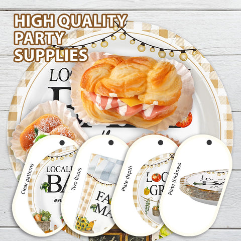 96 Pcs Locally Grown Baby Shower Party Plates and Napkins - Grencian