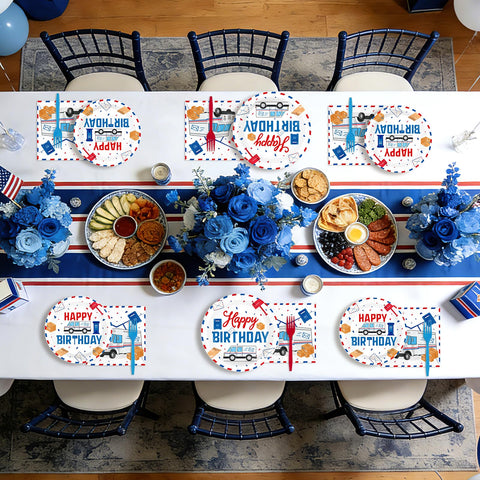 96 Pcs Mailman Birthday Party Plates and Napkins - Grencian
