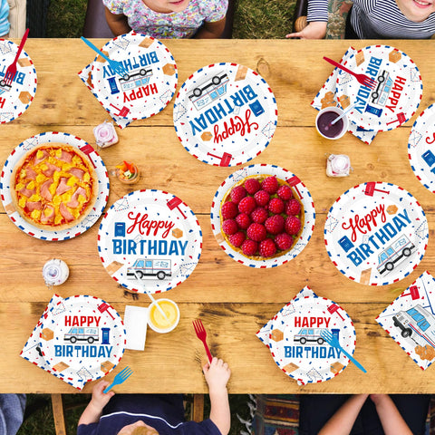 96 Pcs Mailman Birthday Party Plates and Napkins - Grencian