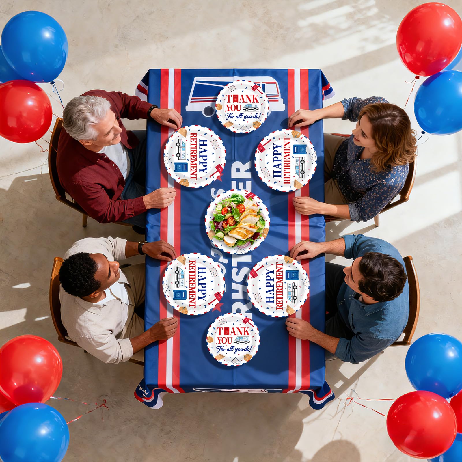 96 Pcs Mailman Retirement Party Plates and Napkins - Grencian