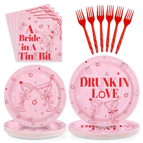 96 Pcs Margarita Bachelorette Party Plates and Napkins - Grencian