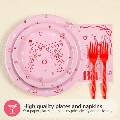 96 Pcs Margarita Bachelorette Party Plates and Napkins - Grencian