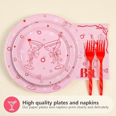 96 Pcs Margarita Bachelorette Party Plates and Napkins - Grencian