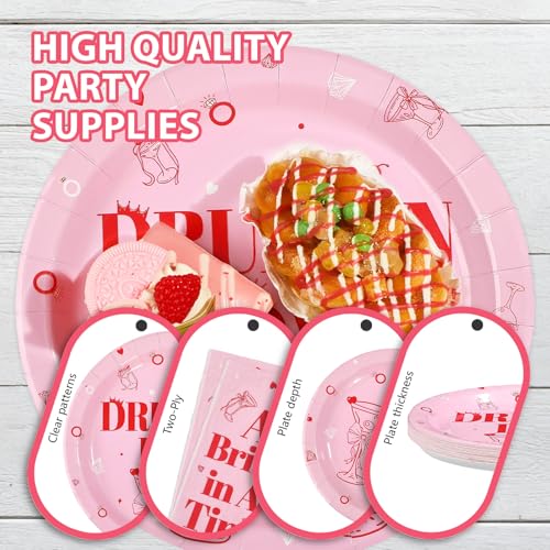 96 Pcs Margarita Bachelorette Party Plates and Napkins - Grencian