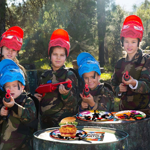 96 Pcs Paintball Party Plates and Napkins - Grencian