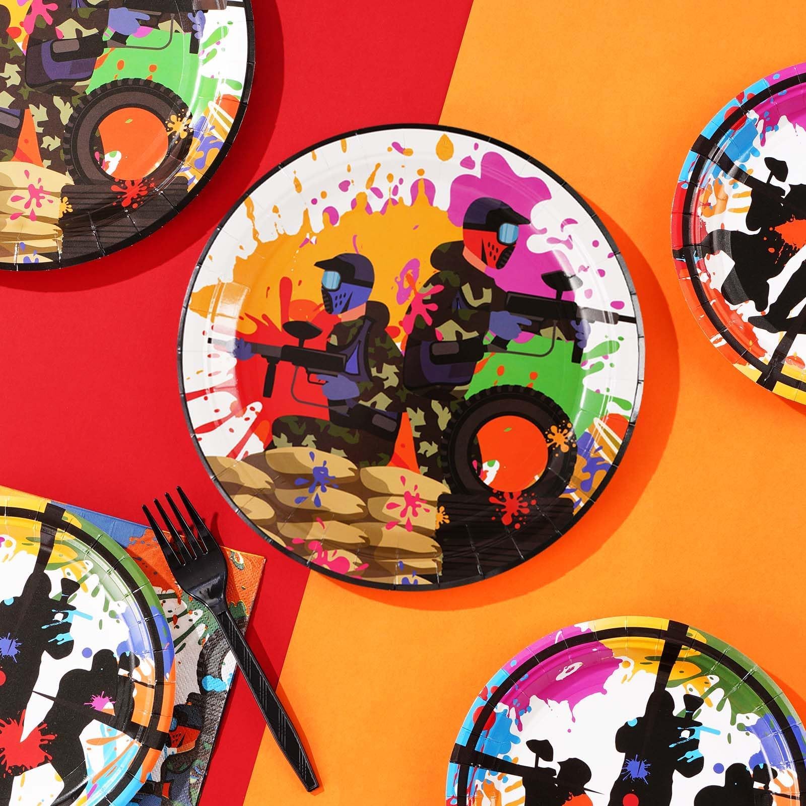 96 Pcs Paintball Party Plates and Napkins - Grencian