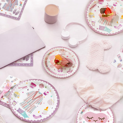 96 Pcs Pajama Party Plates and Napkins - Grencian