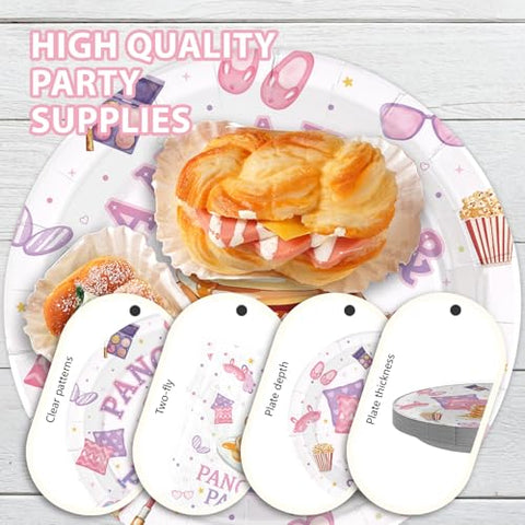 96 Pcs Pancakes and Pajamas Party Plates and Napkins - Grencian