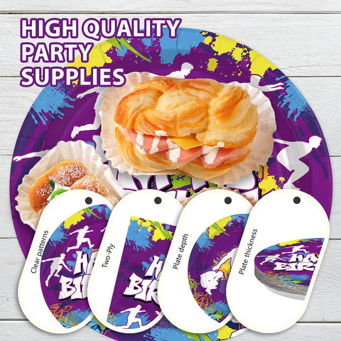 96 Pcs Parkour Birthday Party Plates and Napkins - Grencian