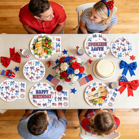 96 pièces d'assiettes et de serviettes bleu argenté pour une fête d'anniversaire de 11 ans