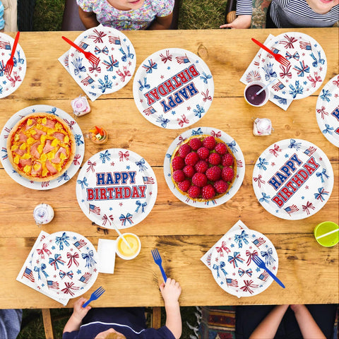 96 pièces d'assiettes et de serviettes bleu argenté pour une fête d'anniversaire de 11 ans