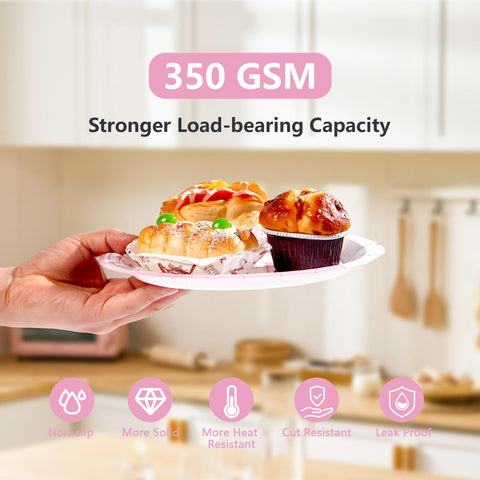 96 Pcs Pink Bow Bridal Shower Party Plates and Napkins - Grencian