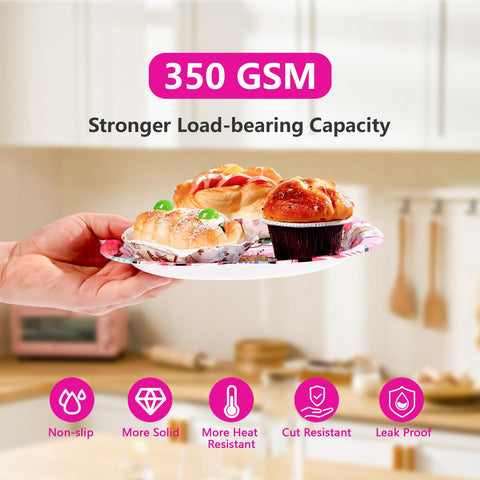 96 Pcs Pink Hero Party Plates and Napkins - Grencian