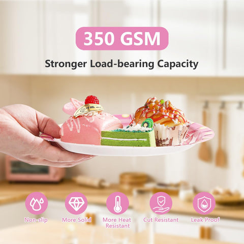 96 Pcs Pink Movie Night Birthday Party Plates and Napkins - Grencian