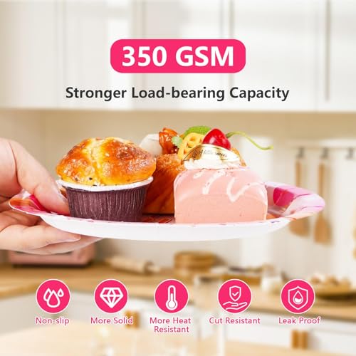 96 Pcs Pink Orange Birthday Party Plates and Napkins - Grencian