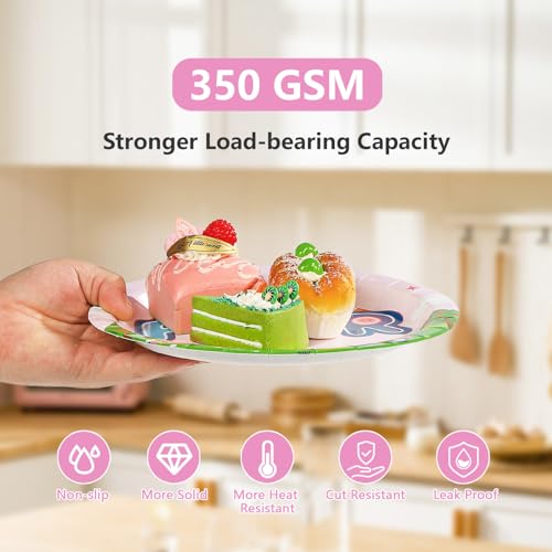 96 Pcs Pink Pig 4th Birthday Party Plates and Napkins - Grencian