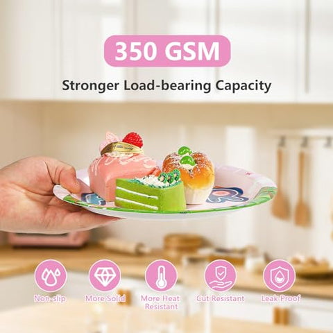 96 Pcs Pink Pig 4th Birthday Party Plates and Napkins - Grencian
