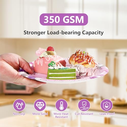 96 Pcs Pink Purple 2nd Birthday Party Plates and Napkins - Grencian