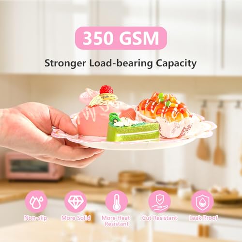 96 Pcs Pink Rose Bows 2nd Birthday Party Plates and Napkins - Grencian