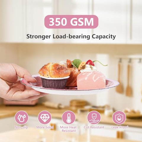 96 Pcs Pink Soccer Birthday Party Plates and Napkins - Grencian
