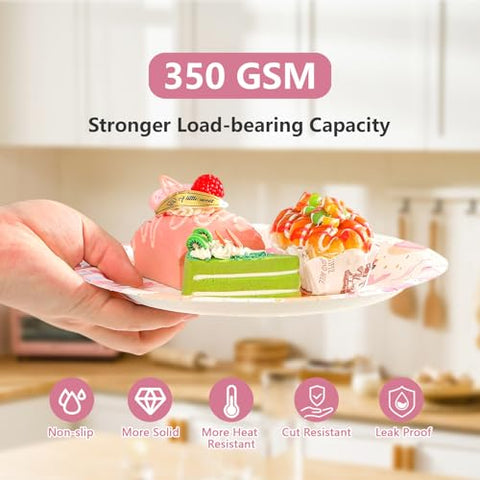 96 Pcs Pink Spa Party Plates and Napkins - Grencian