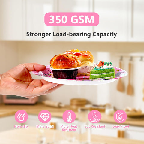 96 Pcs Pink Spider Party Plates and Napkins - Grencian