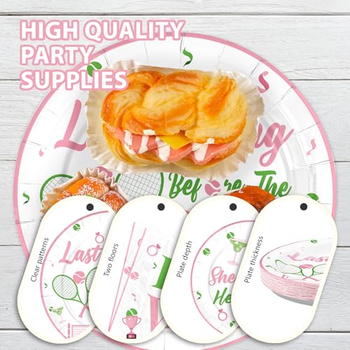 96 Pcs Pink Tennis Party Plates and Napkins - Grencian